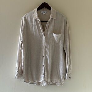 Old Navy Natural Beige Button-Down Shirt
